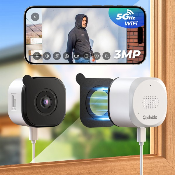 3MP Window Camera for Home Security, 2K Indoor Sti...