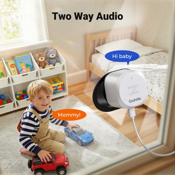 3MP Window Camera for Home Security, 2K Indoor Stick on Window Camera, 2.4/5Ghz WiFi Security Camera with Motion Detection, Full Color Night Vision, Two-Way Audio, Anti-Reflection