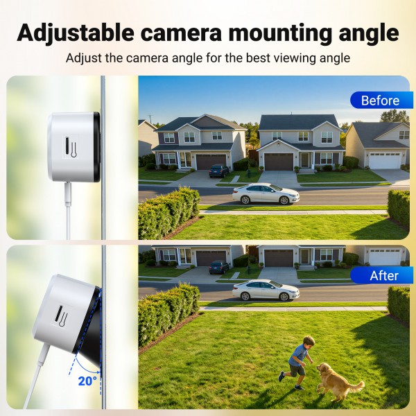 3MP Window Camera for Home Security, 2K Indoor Stick on Window Camera, 2.4/5Ghz WiFi Security Camera with Motion Detection, Full Color Night Vision, Two-Way Audio, Anti-Reflection