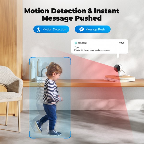 Codnida 2Pcs Surveillance Camera Indoor WLAN IP Camera Surveillance Camera for Baby/Pet With Motion Detection,2.4GHz/5GHz WiFi Indoor/Outdoor Camera,24/7 Recording,2-Way Audio