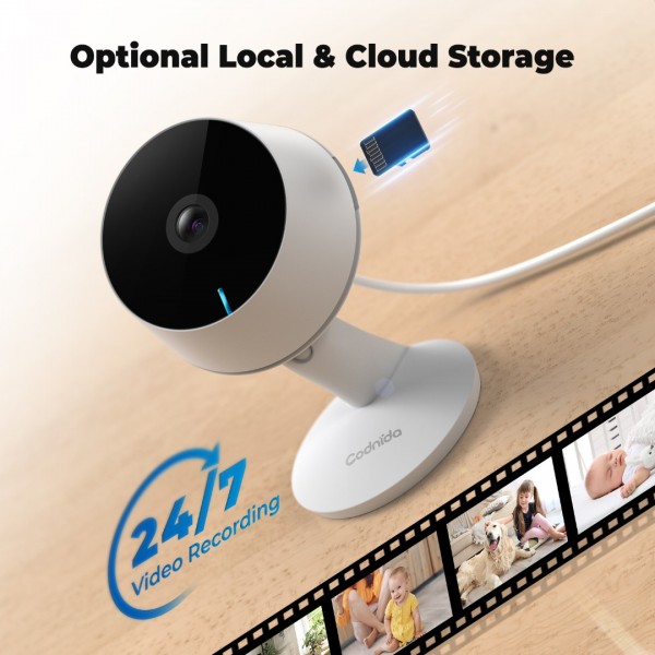 Codnida 4MP indoor surveillance camera WLAN IP camera surveillance,baby monitor with camera,motion detection,2.4GHz/5GHz WiFi indoor camera,24/7 recording,2-way audio,infrared night vision